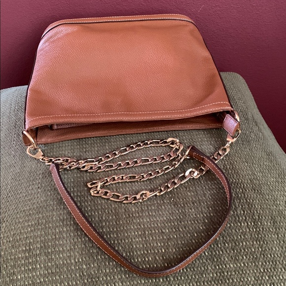 Nordstrom Women's Brown Leather Chain-Detail Crossbody Bag - Picture 12 of 12